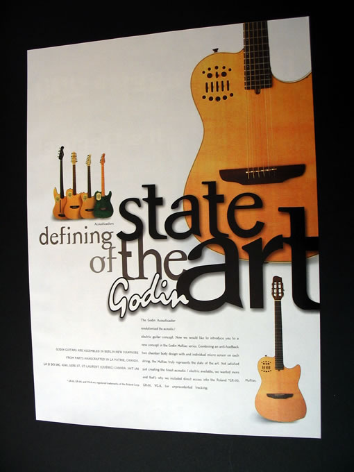 Godin Multiac Guitar 1996 print Ad