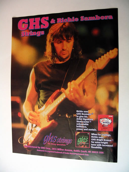 GHS Guitar Strings Richie Sambora 1996 print Ad