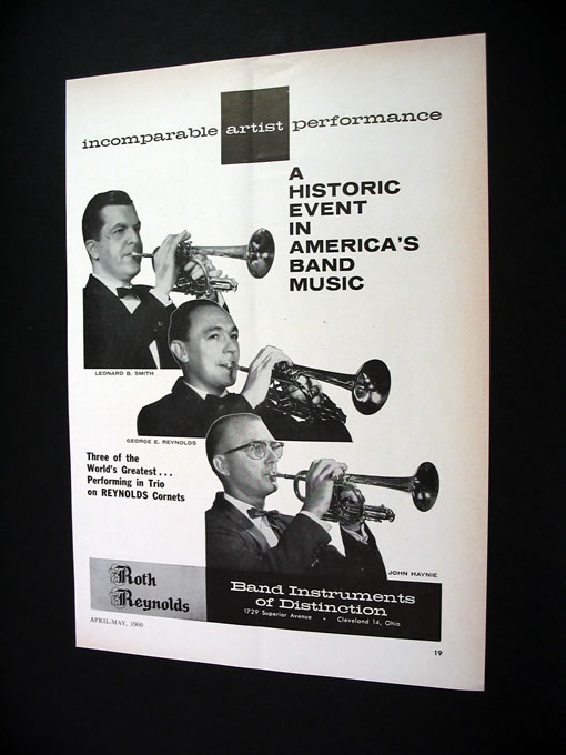 Reynolds Cornets Leonard B Smith John Haynie print Ad