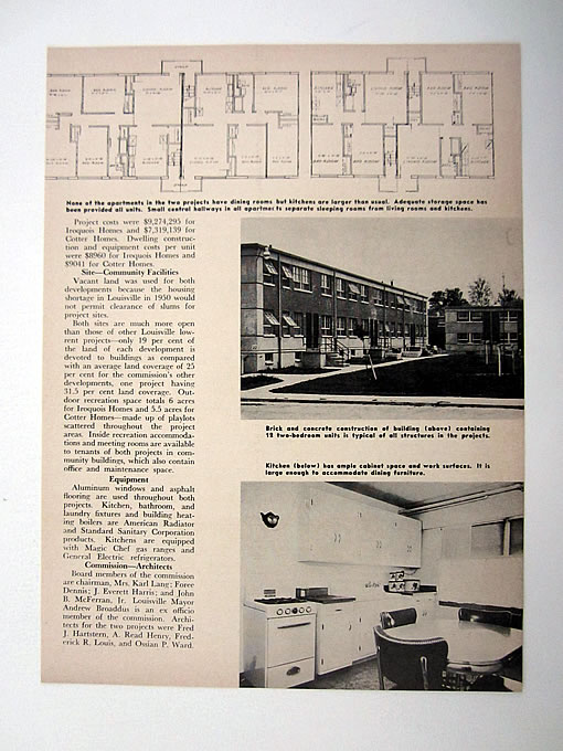 Cotter & Iroquois Homes Louisville KY Public Housing Projects 1955