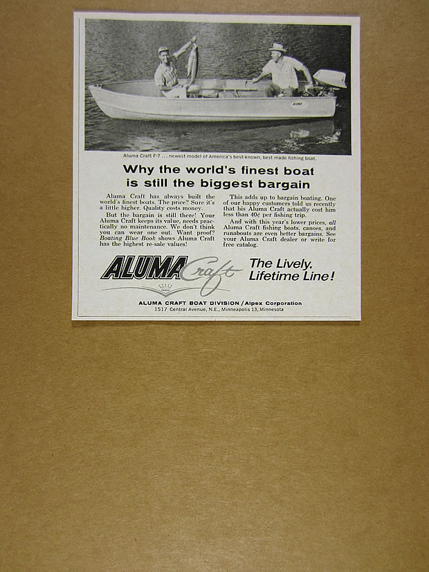 1963 Aluma Craft F 7 Fishing Boat Alumacraft Photo Vintage Print Ad Ebay