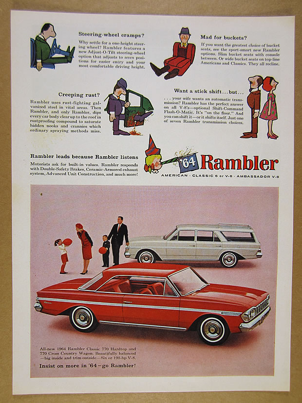 Original Car Advertisement Print Ad J126 1963 Rambler Classic Wagon 770