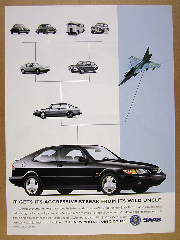 1988 SAAB 900 TURBO SPG Genuine Vintage Ad ~ RARE CDN Ad