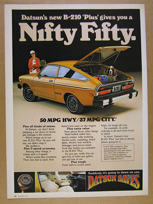 1977 Datsun B210 B 210 Car Color Photo Vintage Print Ad Ebay